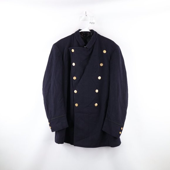 Vintage 50s Mens 44L New York Police Department Wool Double Breasted Jacket USA